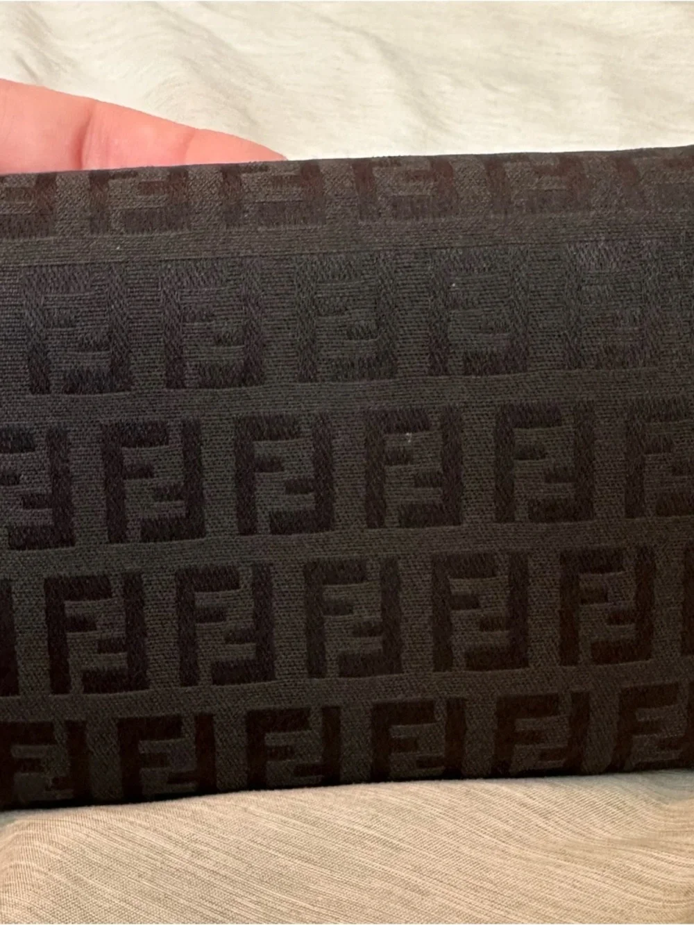 Fendi Trifold Wallet Mini FF Zucca Black Logo Classic Luxury Women’s